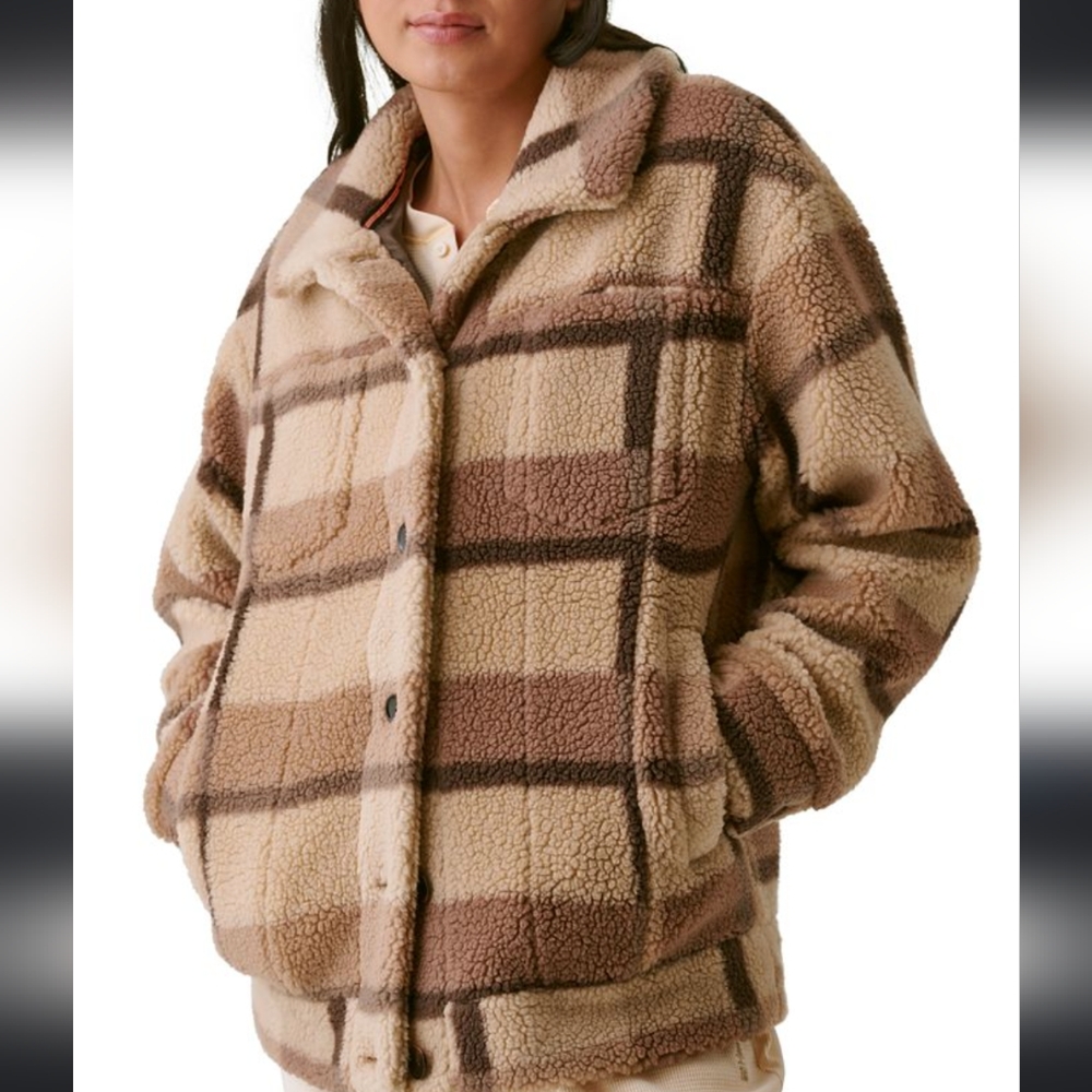 NWT Bass Outdoor Plaid Fleece Coat Sz L